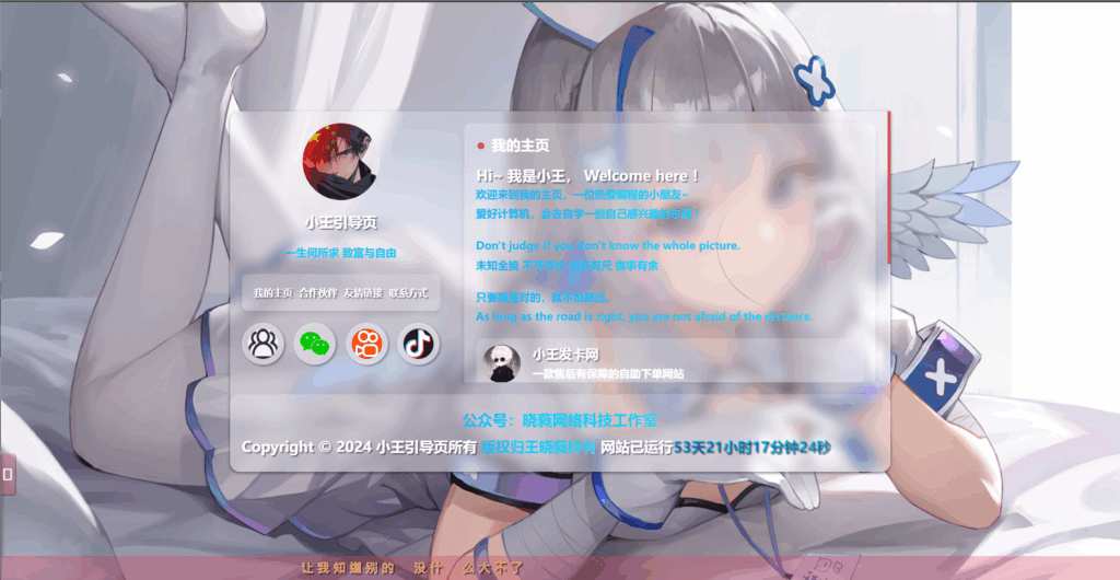 图片[1]-小王的个人引导页源码1-倾川资源网